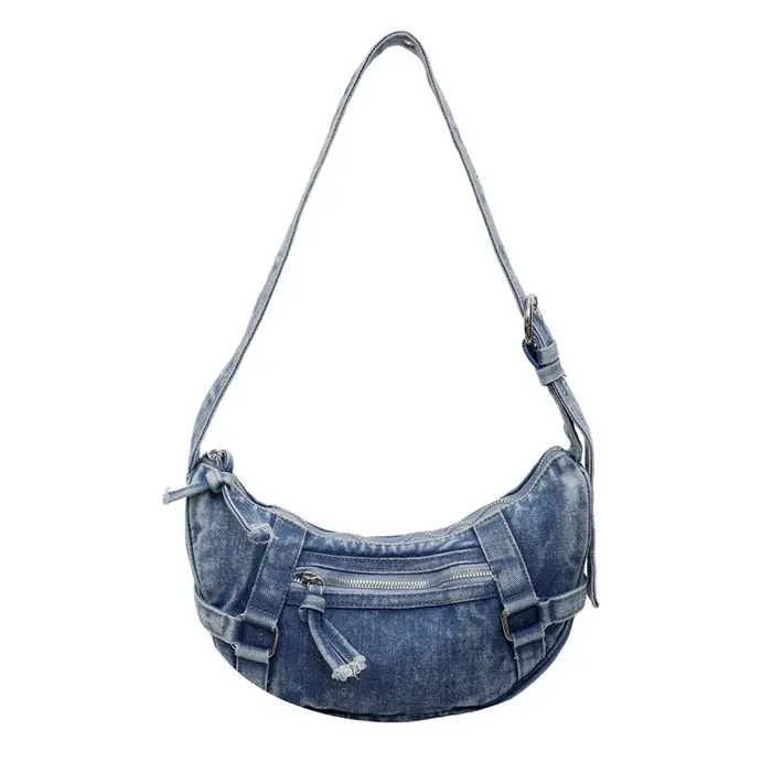 Sac bandoulière mini en jean délavé tendance