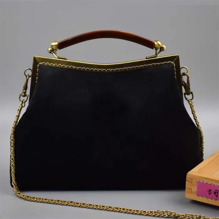 Classique Vintage noir sacs mère cadeau velours sac