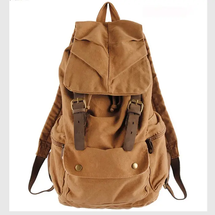 Sac à dos militaire en cuir vintage pour hommes et femmes
