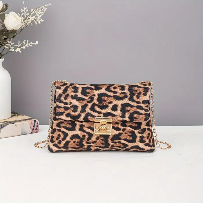 Sac à bandoulière imprimé léopard pour femmes, sacoche tendance polyvalente et exquise, petit sac ca