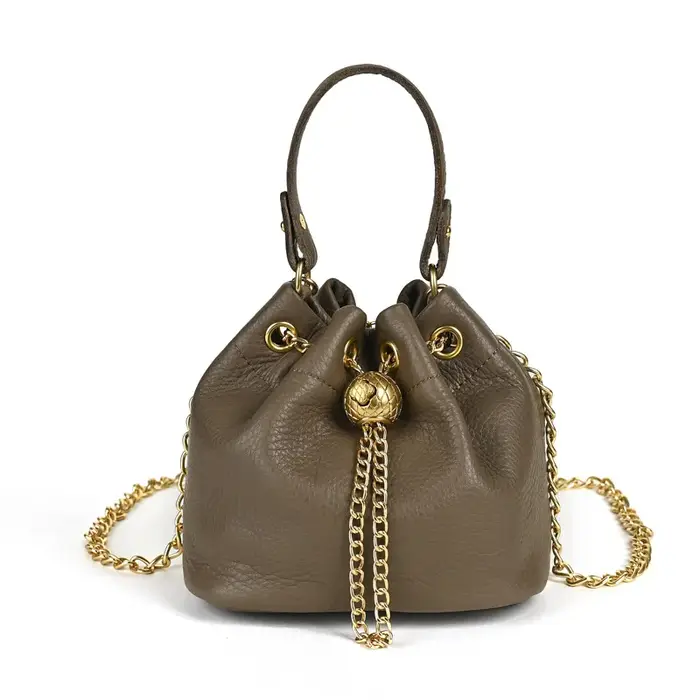 Sac LD-Soft en cuir polyvalent pour toutes saisons, doux et féminin. Sac à main en peau de vache à couche supérieure, sac seau à bandoulière unique