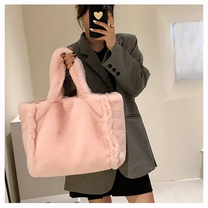 Sacs à main fourre-tout en fausse fourrure pour femmes