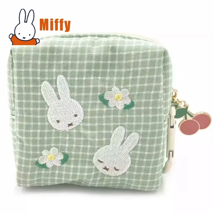 Pochette carrée à fermeture éclair Kawaii Miffy