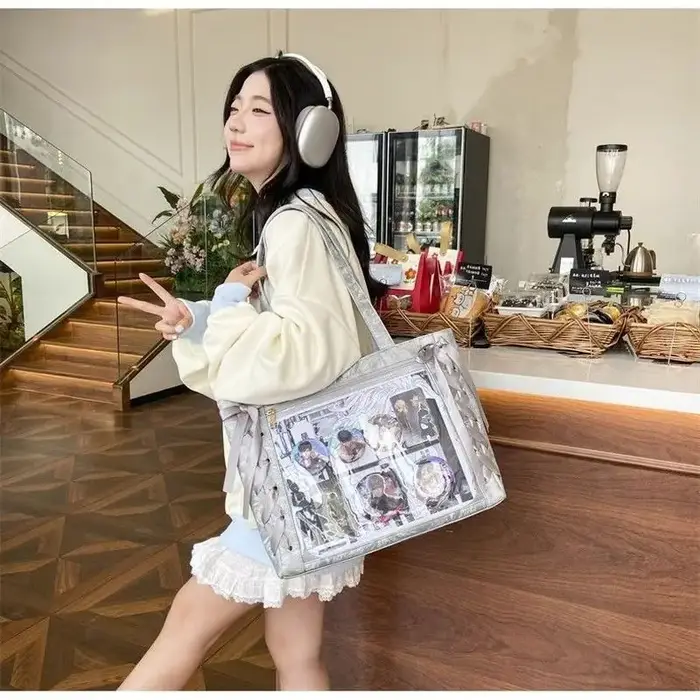 Nouveau polyvalent mode ruban Itabag grande capacité vert grand alimentaire Anime Millet sac quotidien une épaule sac fourre-tout