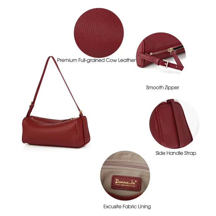 Donna-in – sac à main en cuir de vache véritable