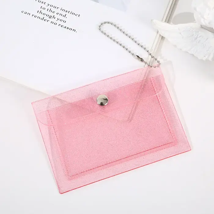 Pochette à cartes transparente mignonne style Ins