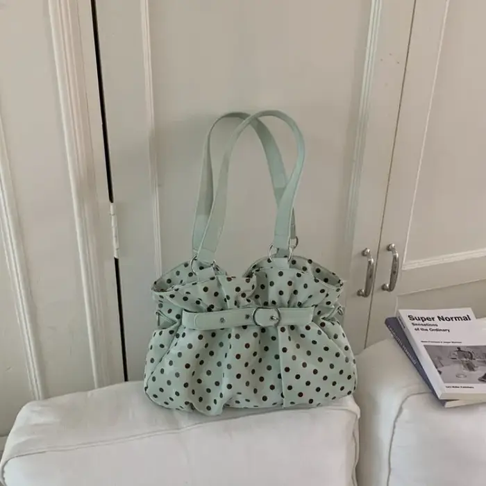 Sac à main CEEKAY couleur pastel froncé avec boucle métallique, design ceinture, mignon et doux, ban