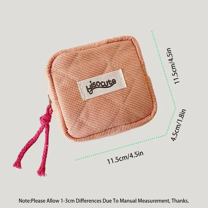 Mini pochette de rouge à lèvres à carreaux Chic avec compartiment