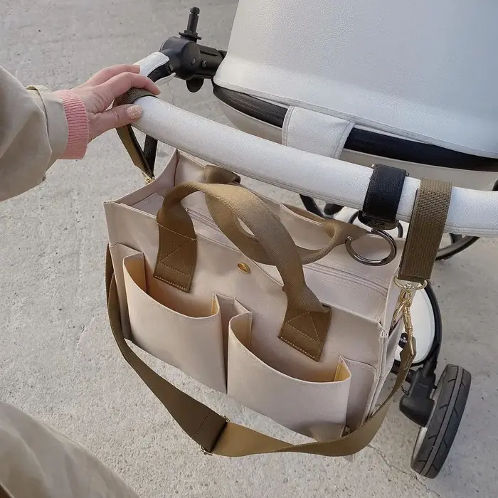 Sac à main pour maman à plusieurs compartiments, grande capacité, en toile, sac multifonctionnel pour femmes, sac à bandoulière pour mamans 01-SB-mmdlfb