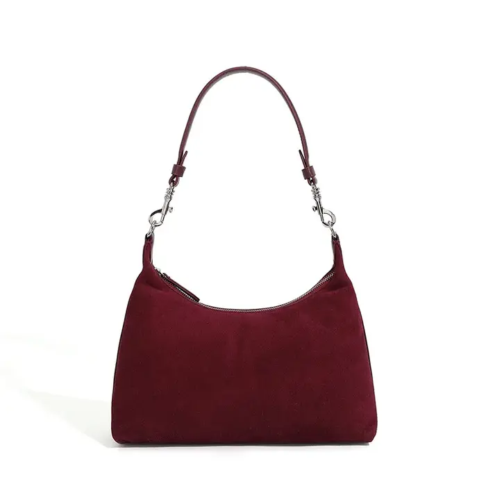 Sac à main rétro en cuir véritable et daim pour femmes