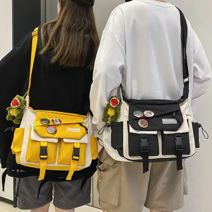 Harajuku hommes sacs à bandoulière en Nylon pour femmes Sac de messager filles école livre