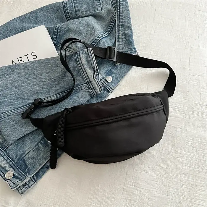Sac de taille en toile demi-lune pour femme