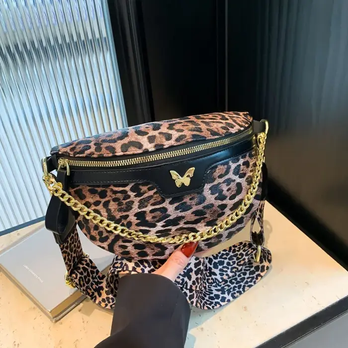 Sac banane imprimé léopard pour femme