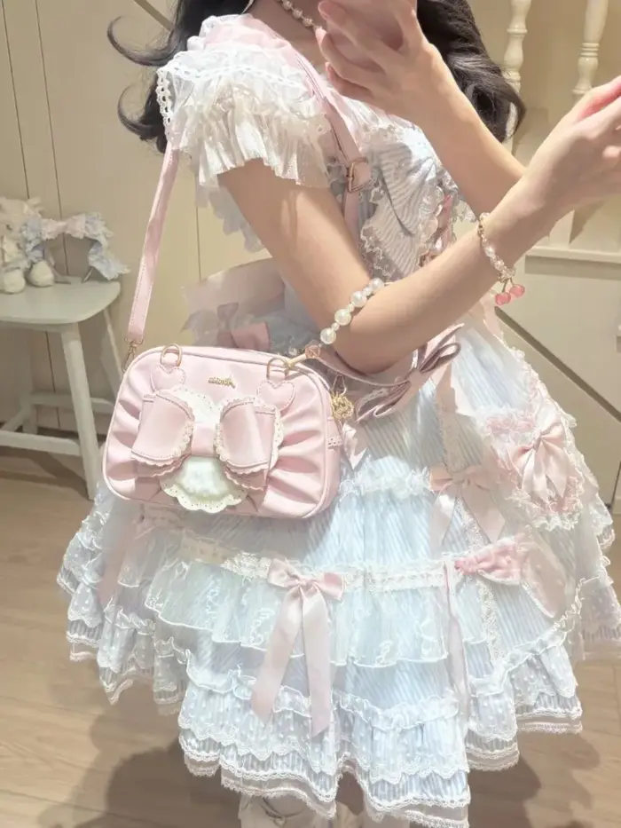 Sac à main bandoulière amour coeur nœud perle Bolsos mujer sacs