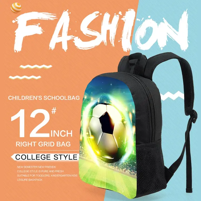Sac à dos à motif football pour la maternelle