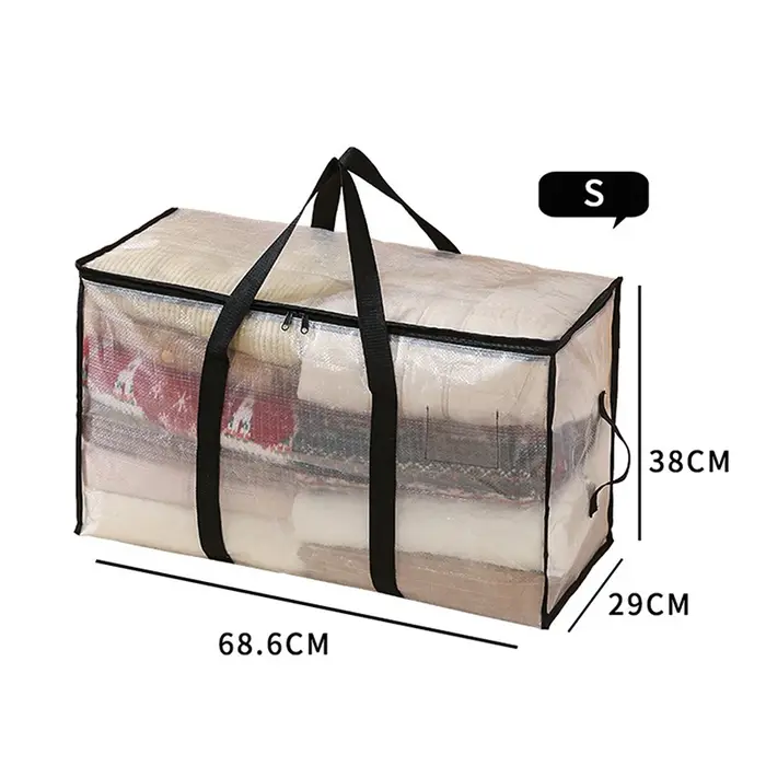 Grand sac fourre-tout mobile avec sangles, sac de rangement à fermeture éclair et poignée, sac d'emb