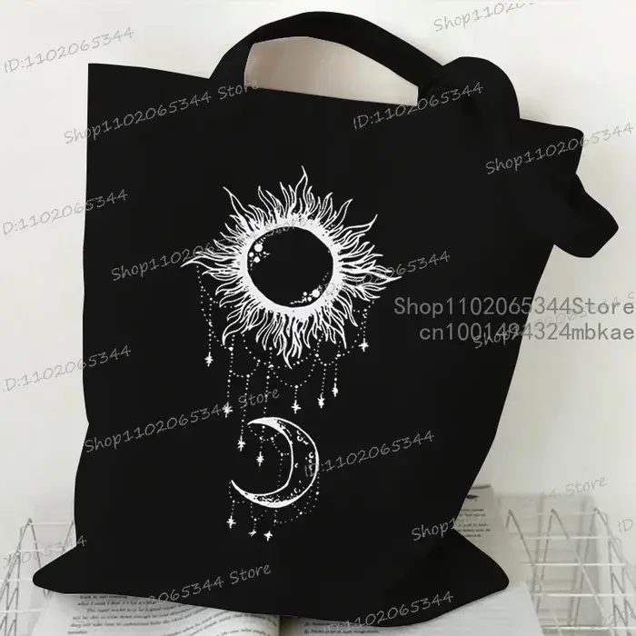 Vintage lune et soleil imprimé femmes sac à bandoulière drôle mode