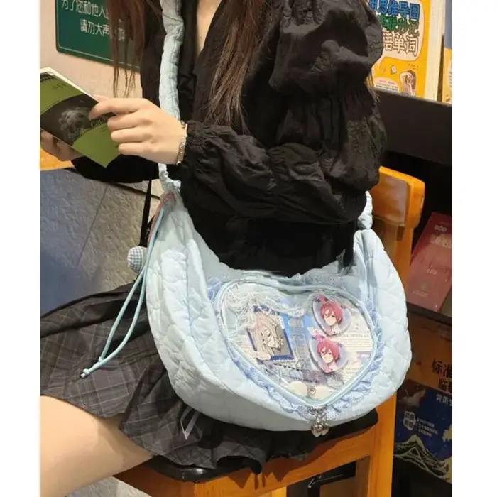Sac à bandoulière coeur en dentelle pour femmes
