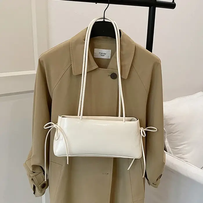 Sac à bandoulière multicolore tendance en cuir PU avec nœud papillon, sac de transport polyvalent de