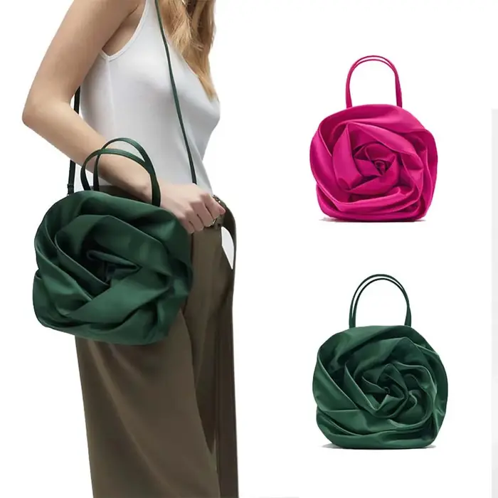 Sac à main rose plissé pour femme