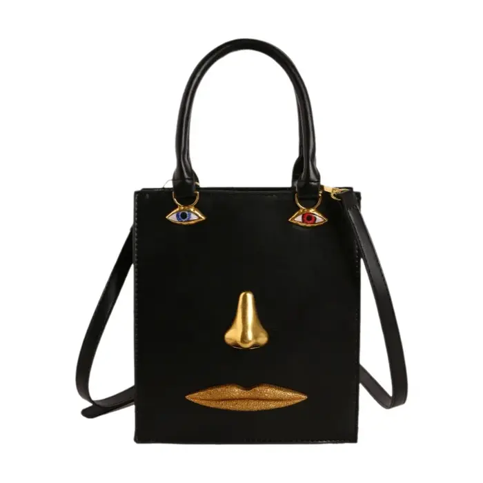 Sac fourre-tout en cuir peint argenté pour femme