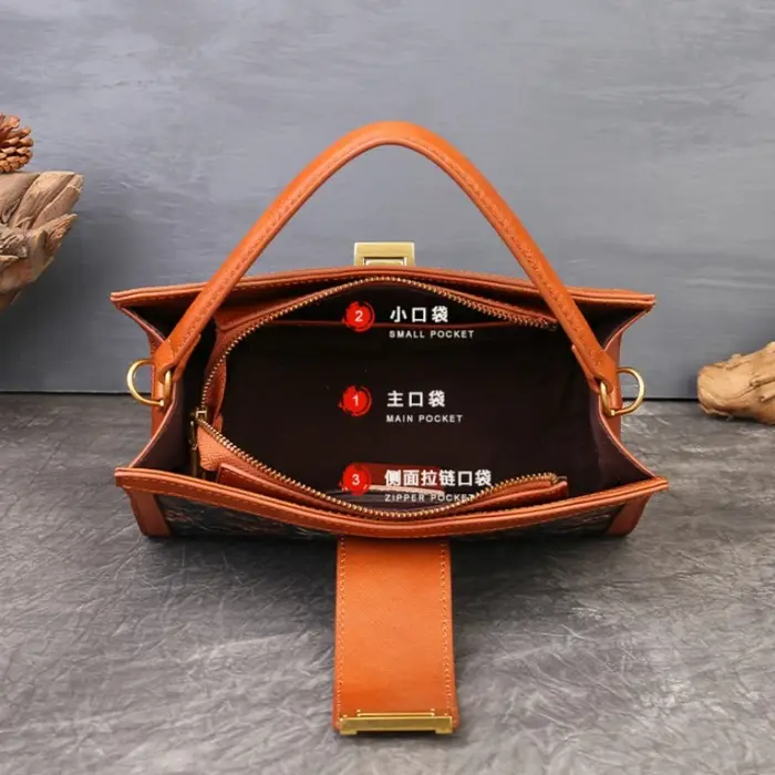 Sac fourre-tout convertible pour femme avec broderie vintage