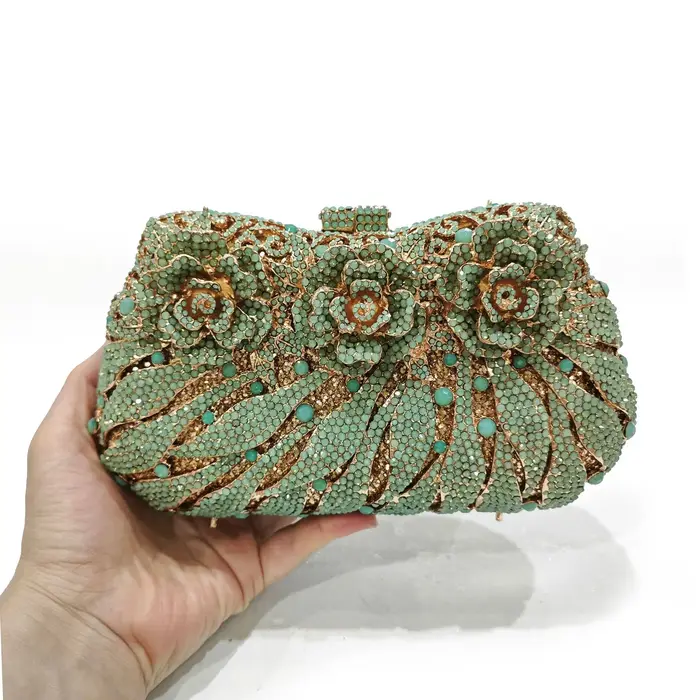 Sac de dîner incrusté de diamants, pochette creuse en diamant pour banquet, sac pour femme