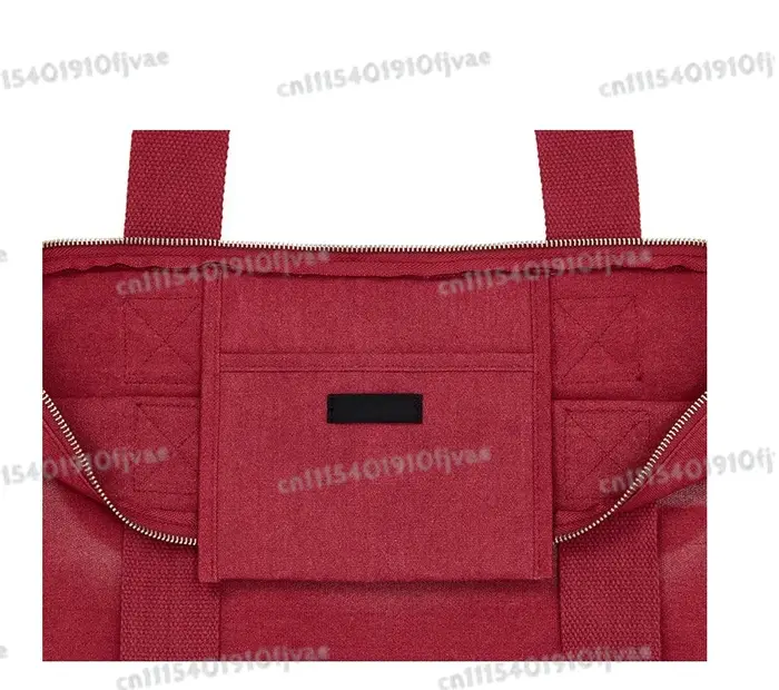 Sac fourre-tout en toile rouge brodé et imprimé
