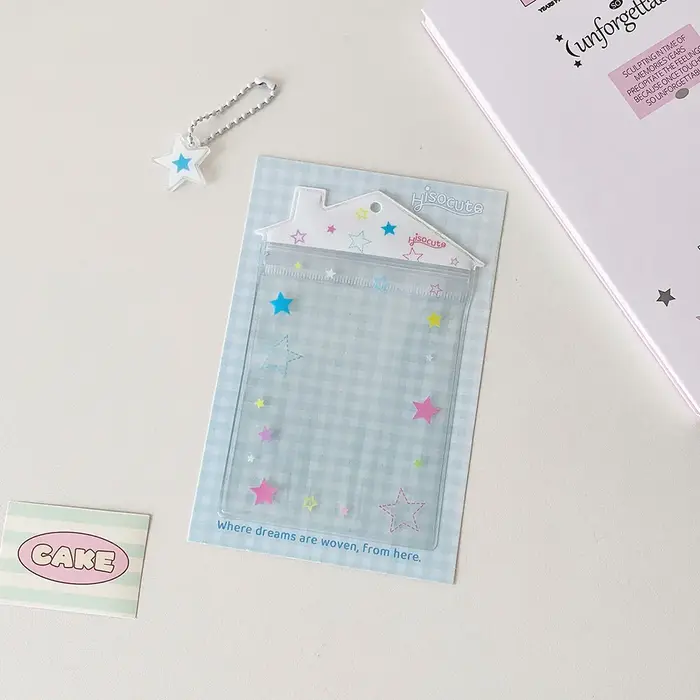Sac de dessin animé pendentif porte-carte INS Transparent petite maison en forme de poupée sac de rangement sacs à