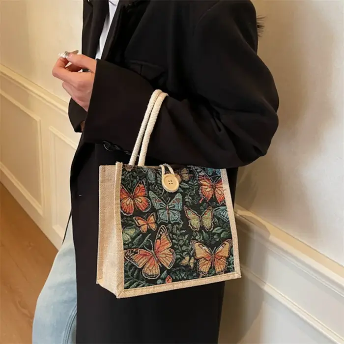 Sac en toile imprimé papillon