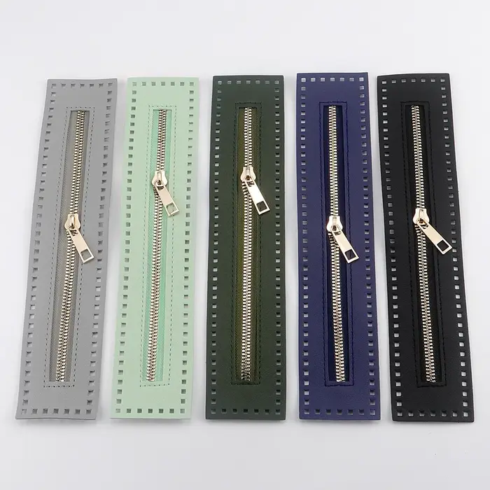 Lot de 5 sangles à fermeture éclair de 27 cm avec trou de couture