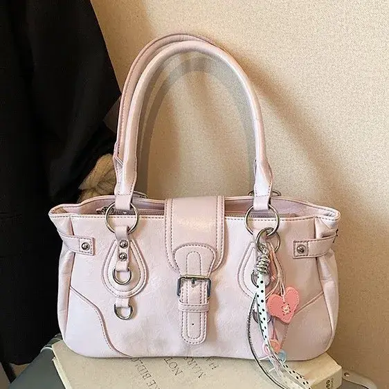 Sac Moto Cool Girl pour Femme 2026 Nouveau Sac Polyvalent Décontracté à Porter sous le Bras Grande Capacité Rétro Sac Bandoulière Unique