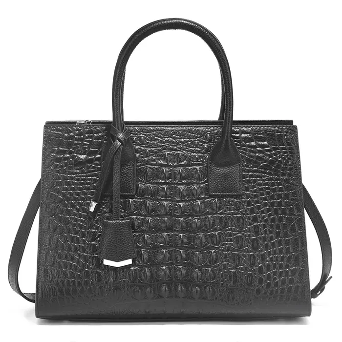 Sac fourre-tout spacieux Zency pour femme en cuir véritable de vachette, sac à bandoulière avec poig