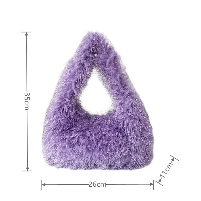 Sac à Main en Fausse Fourrure pour Femme