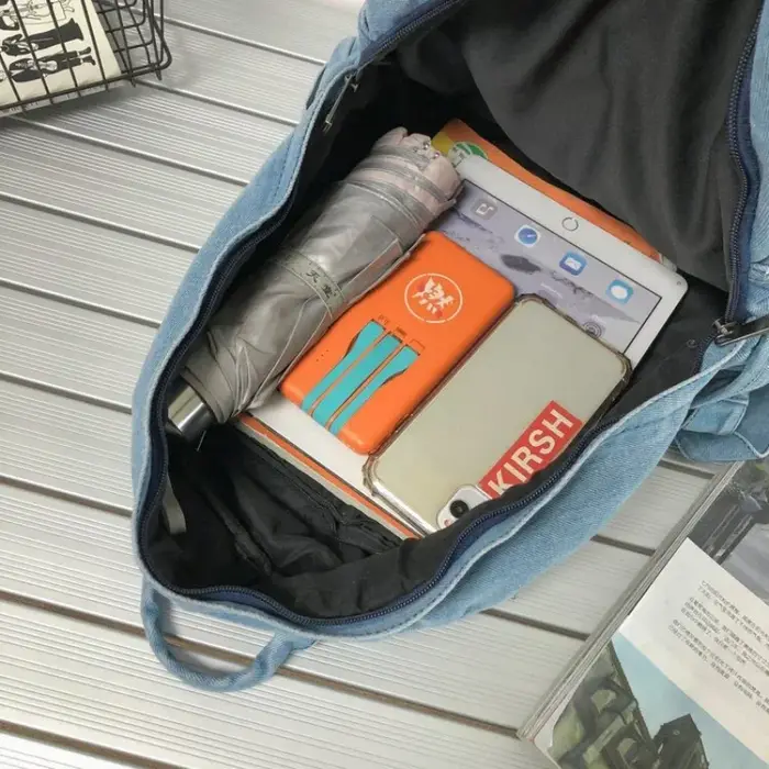 Nouveau sac à dos en Denim gris femmes loisirs voyage sortie sac à bandoulière femme mode cartables adapté aux garçons et aux filles Mochila