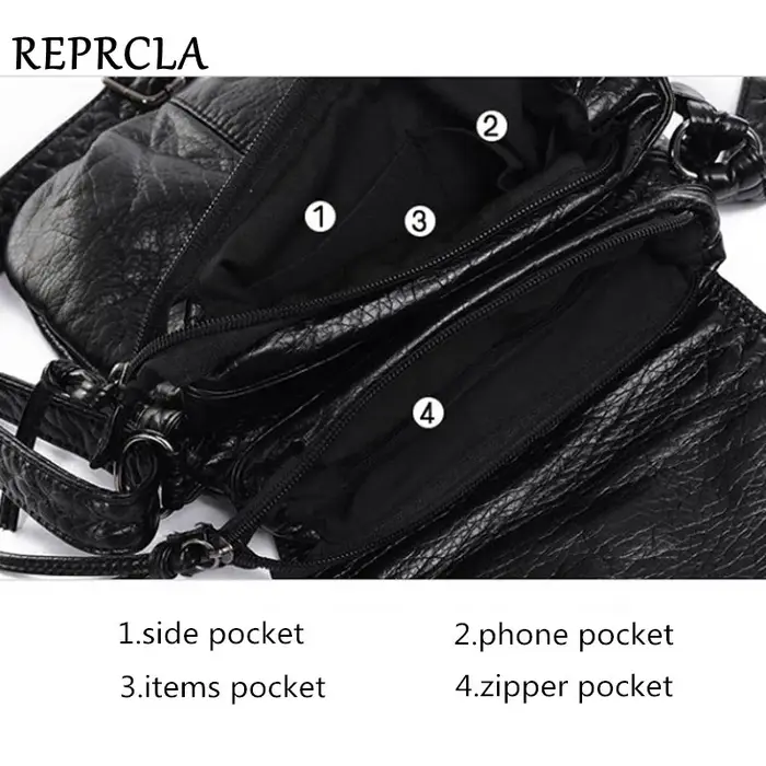 REPRCLA marque concepteur femmes sacs de messager bandoulière souple en cuir PU sac