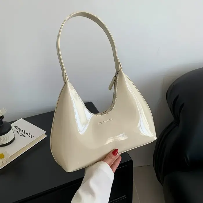 Sac à bandoulière bordeaux pour femmes, Design de luxe, demi-lune rouge vin, sac à main en cuir Pu,