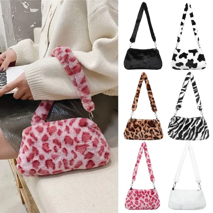 Femmes léopard en peluche sacs à bandoulière