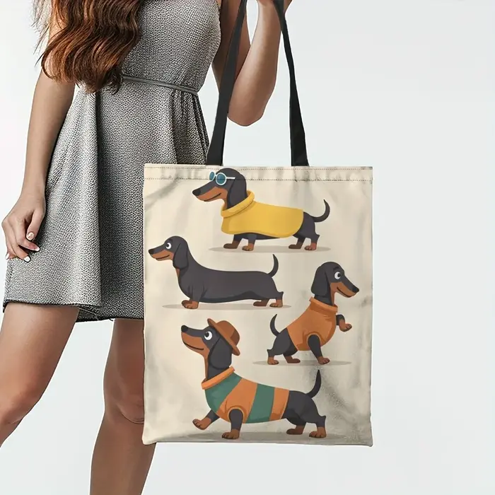 Sac fourre-tout Chic imprimé teckel