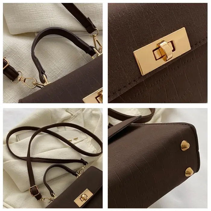 Sac à bandoulière tendance en cuir PU à carreaux