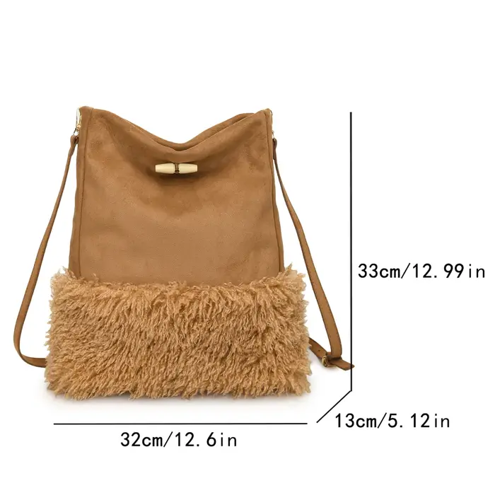 ChimBrand-Sac messager en cuir suédé pour femme