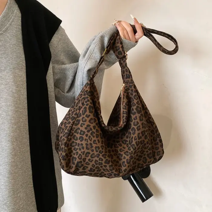 Sac fourre-tout imprimé léopard pour femmes