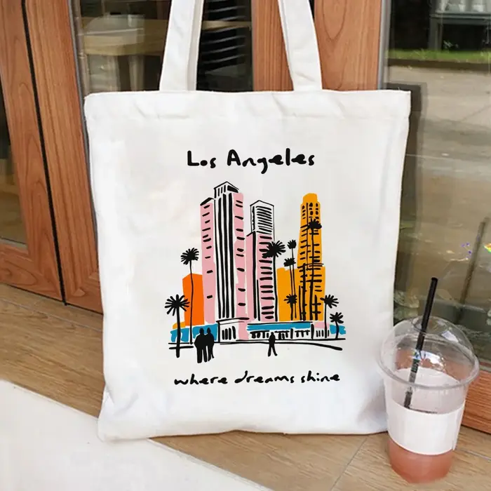 Sac fourre-tout en toile vintage avec motif de la Statue de la Liberté de New York