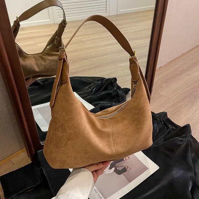 Sac à main Vintage pour femmes, sac à bandoulière en daim, sacs à bandoulière décontractés de luxe d