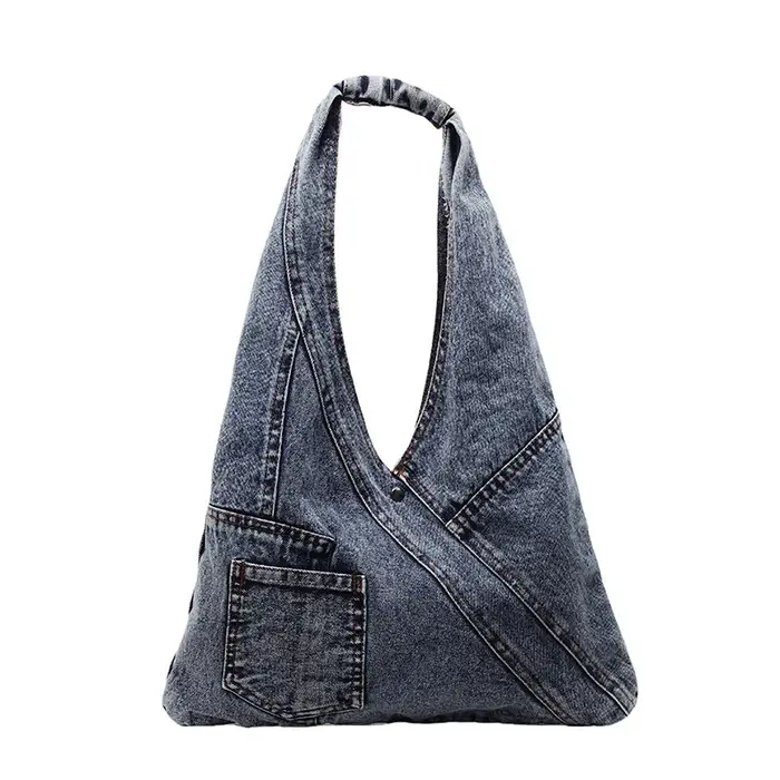 Sac en Denim Vintage pour femmes, sac à bandoulière léger en Denim délavé de grande capacité, fourre