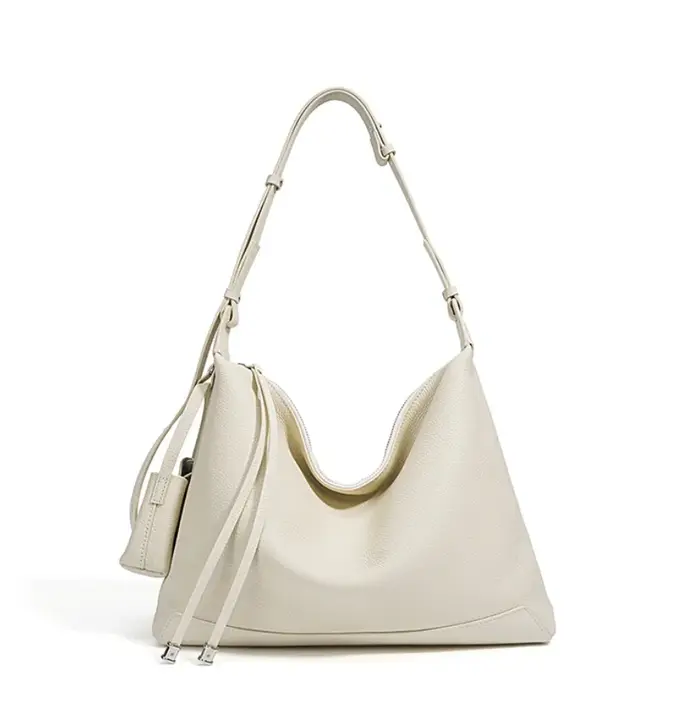 Sac fourre-tout grande capacité pour trajets quotidiens, sac à bandoulière demi-lune hobo en cuir de