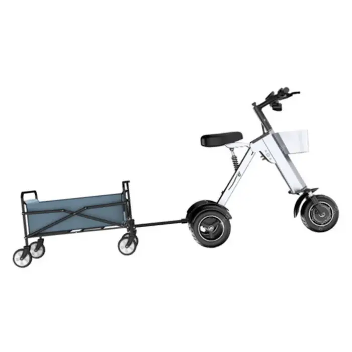 Mini tricycle électrique pour adulte, pliable, avec panier, 36V, 450W, 4 roues, léger, voyage, avec siège, pour femme