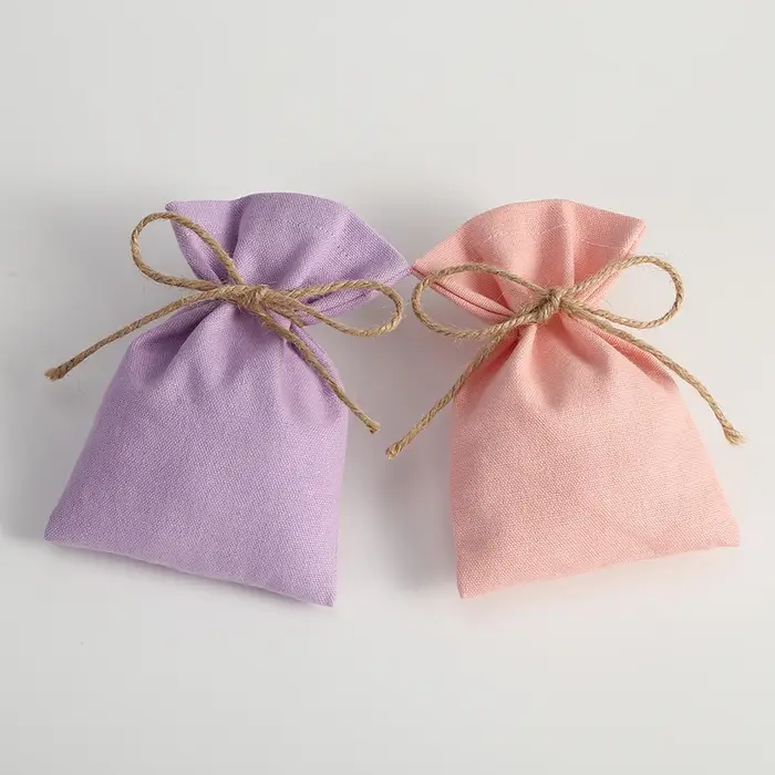 Sacs cadeaux en lin et coton avec Logo imprimé personnalisé