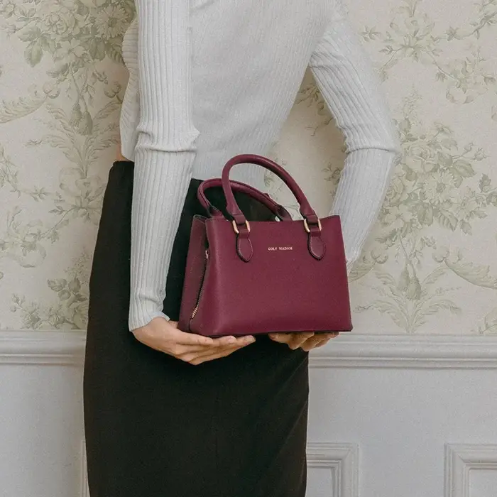 Sacs à main carrés en cuir rouge pour femmes