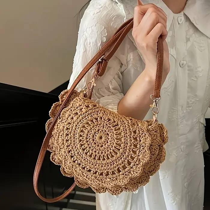 Nouveau sac à main vintage tressé